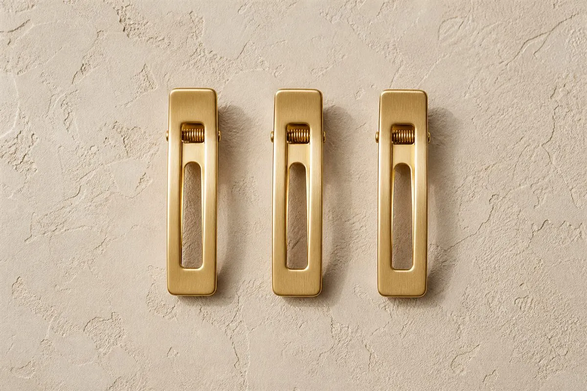 Gold Mini Hair Clips, Set of 3