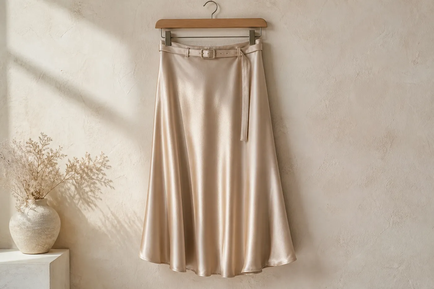 Satin Midi Skirt Atelier