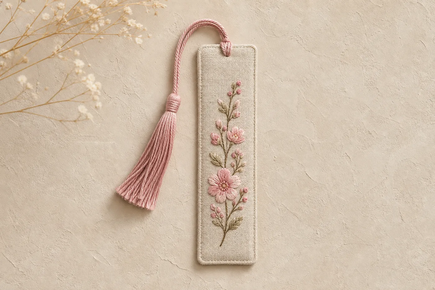 Collection Embroidered Fabric Bookmark — Essential