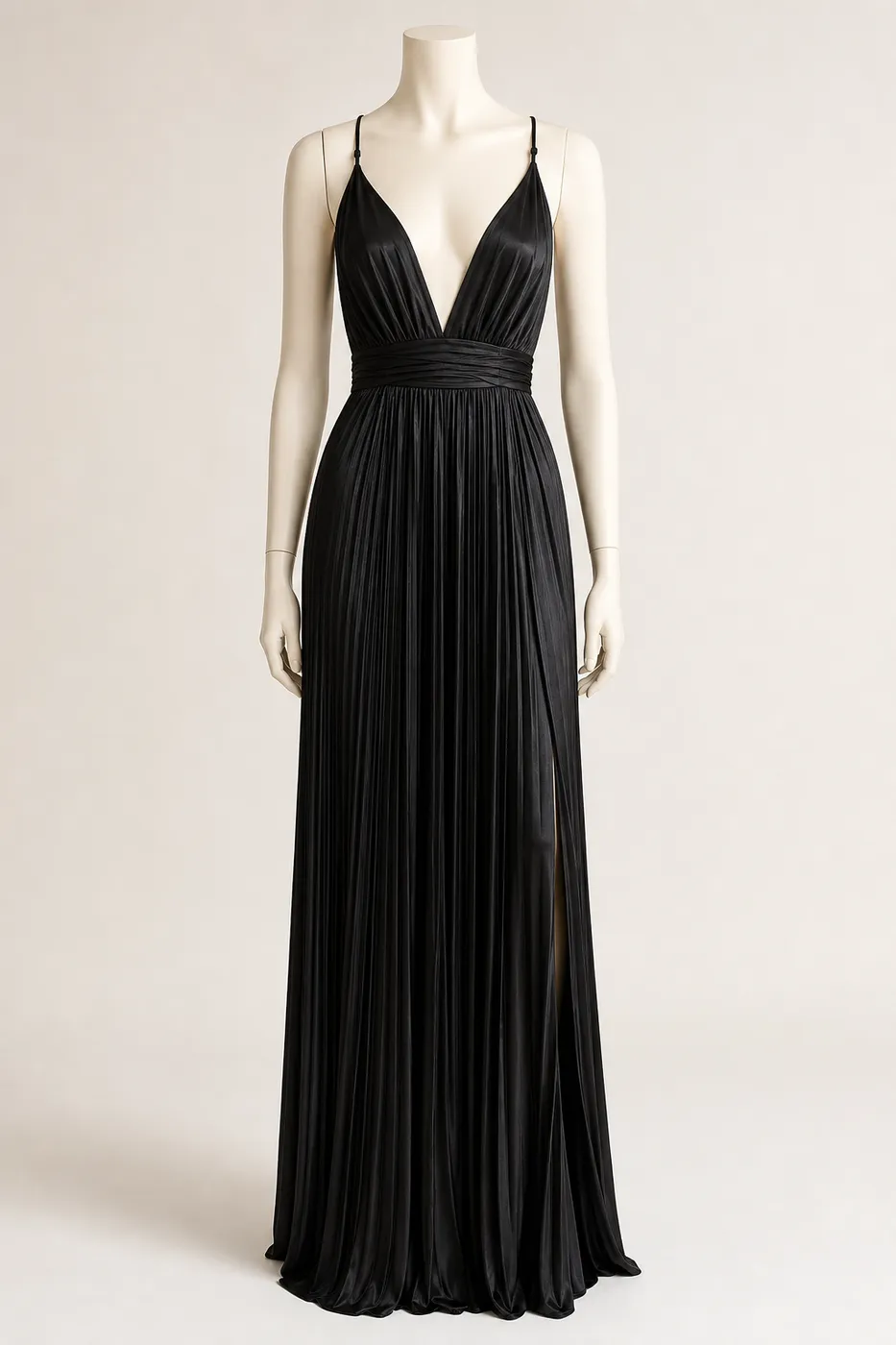Long Pleated Satin Dress — Series 24