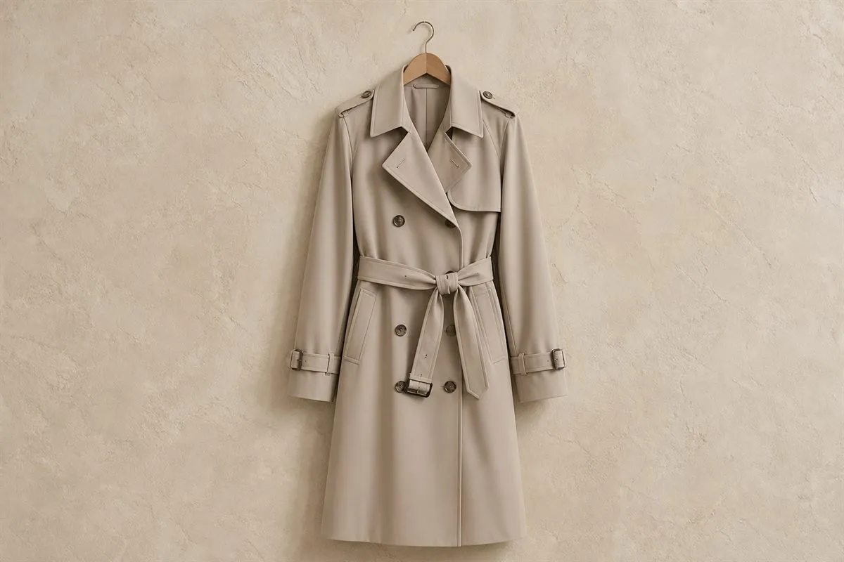 Mid-Length Fluid Gabardine Trench Coat No.18
